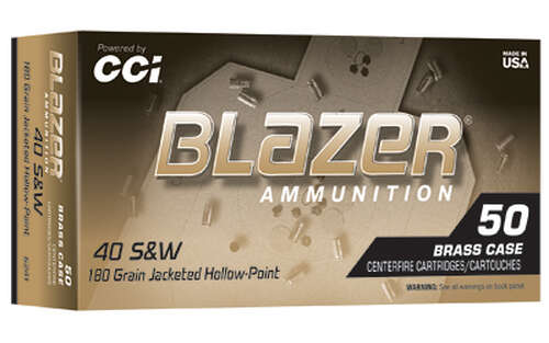 Ammunition Blazer Ammunition Blazer Brass Hollow Point 40SW BLAZER BRASS 40S&W 180GR JHP 50/500 • Model: Blazer Brass Hollow Point